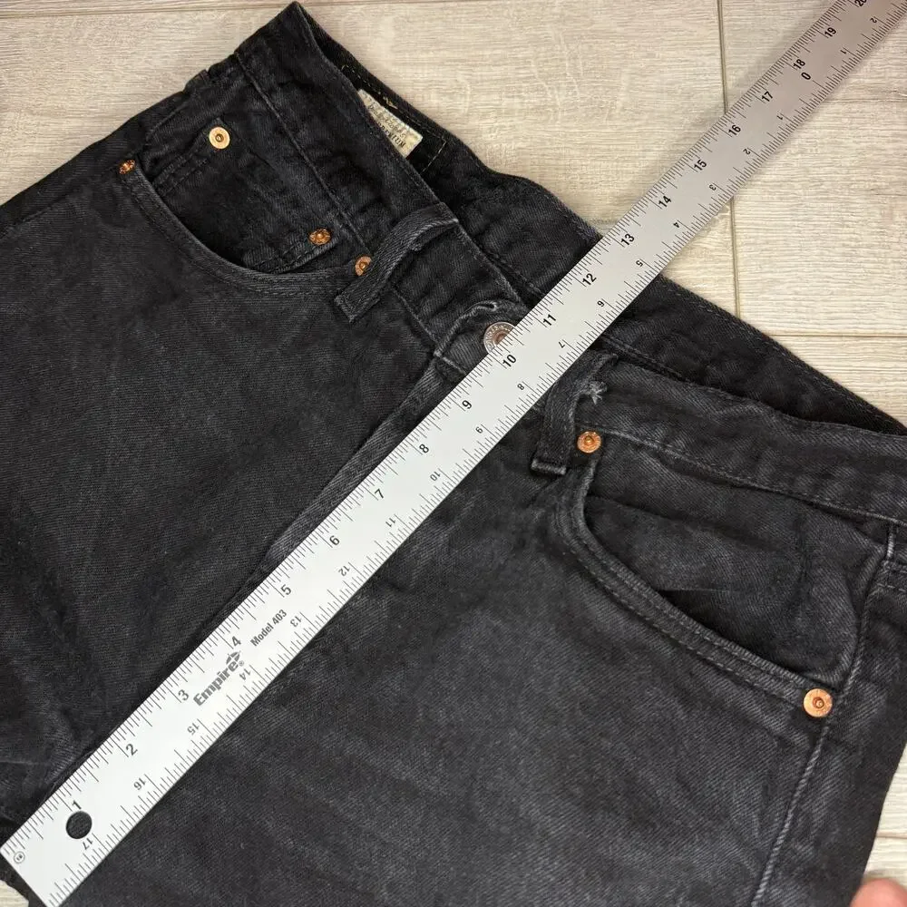Men’s Levi’s Premium 501 Original Fit Jeans Washed Blk Denim W32 L32 Button Fly